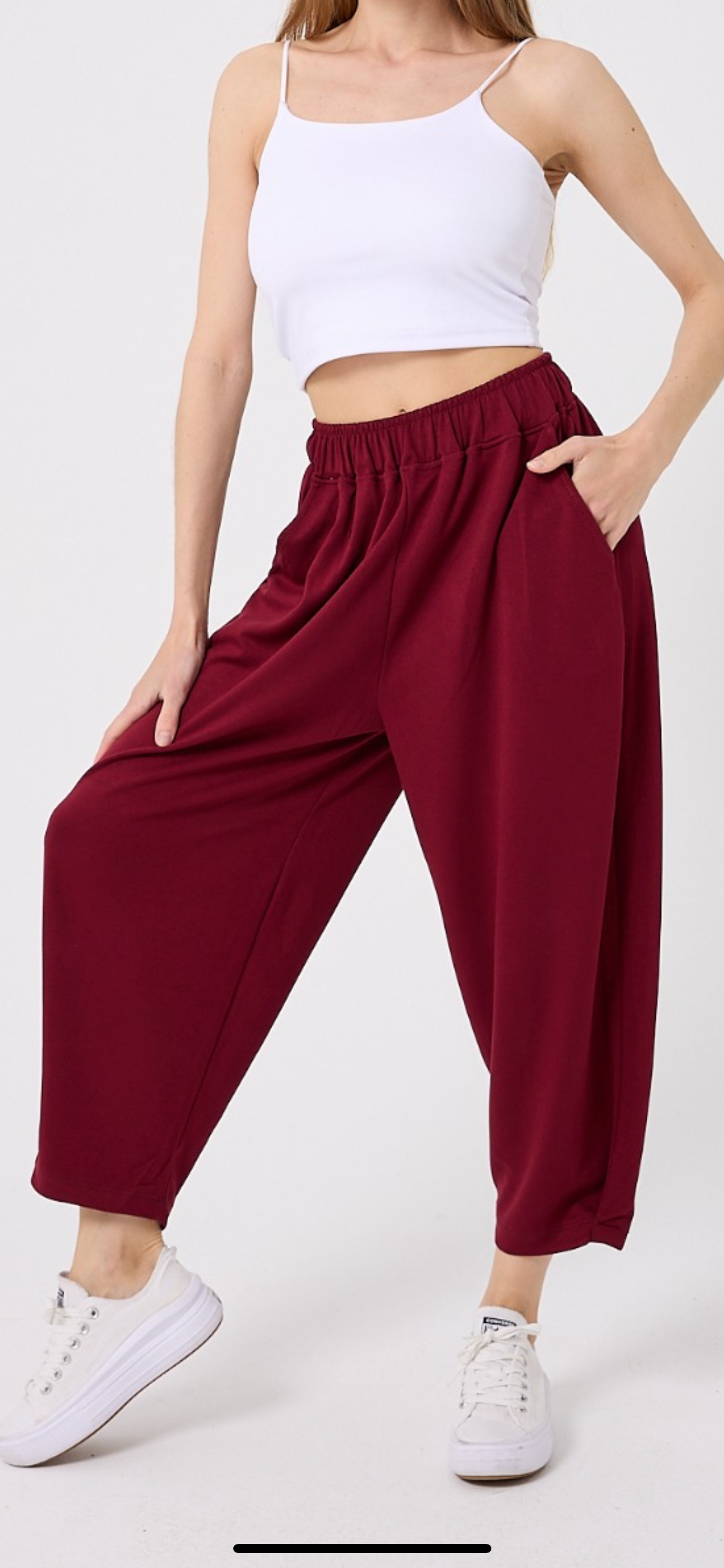 OYŞHO ŞALVAR PANTOLON — Bordo görsel 1